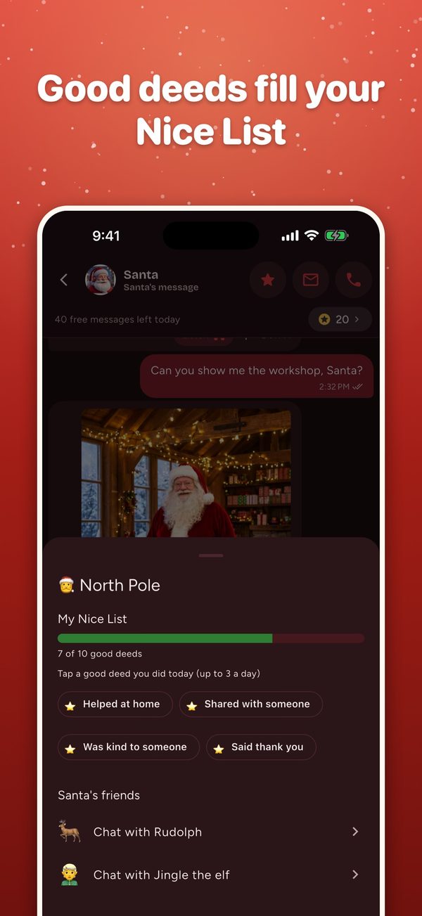The Nice List of good deeds and Santa's friends