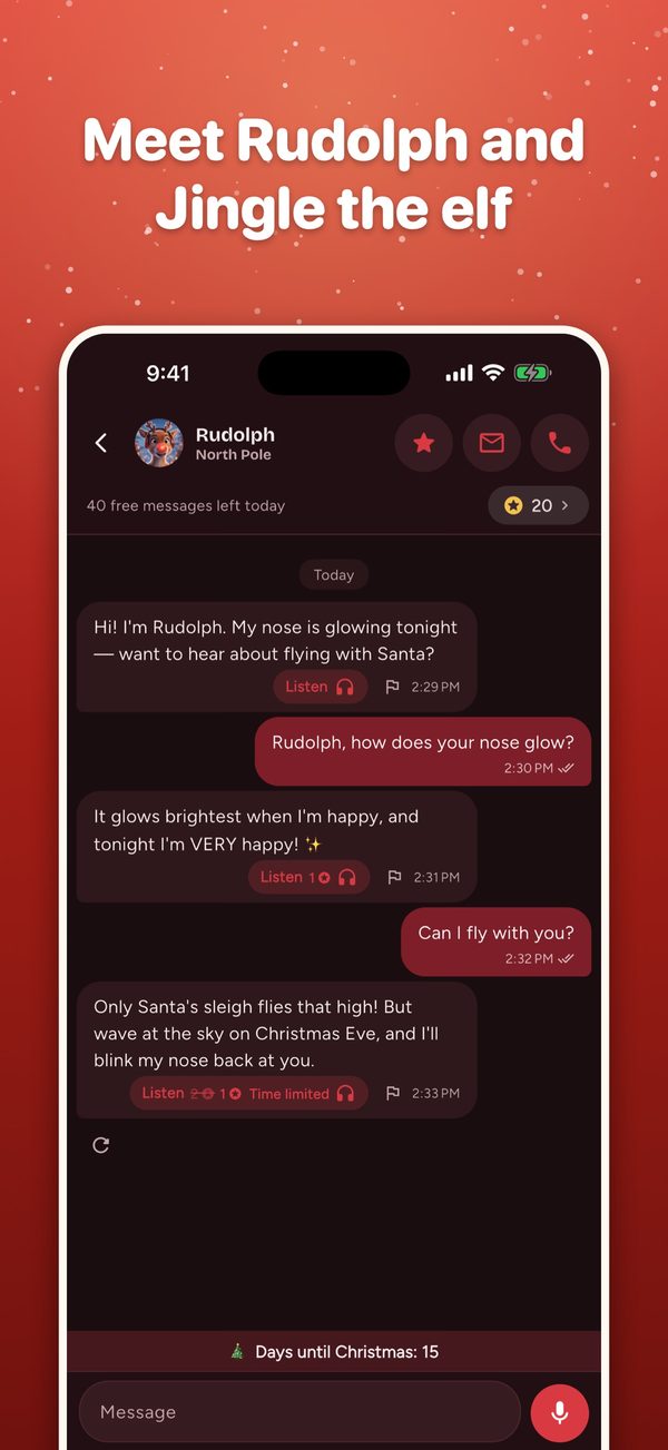 Chatting with Rudolph the reindeer