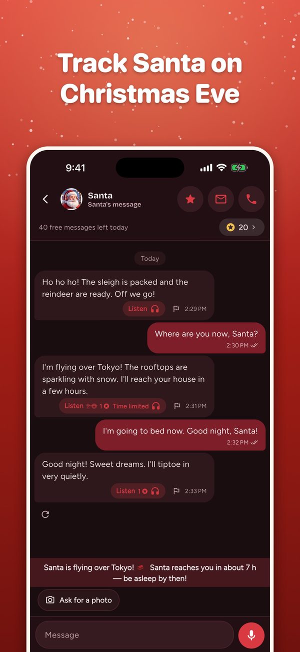 Following Santa's sleigh on Christmas Eve
